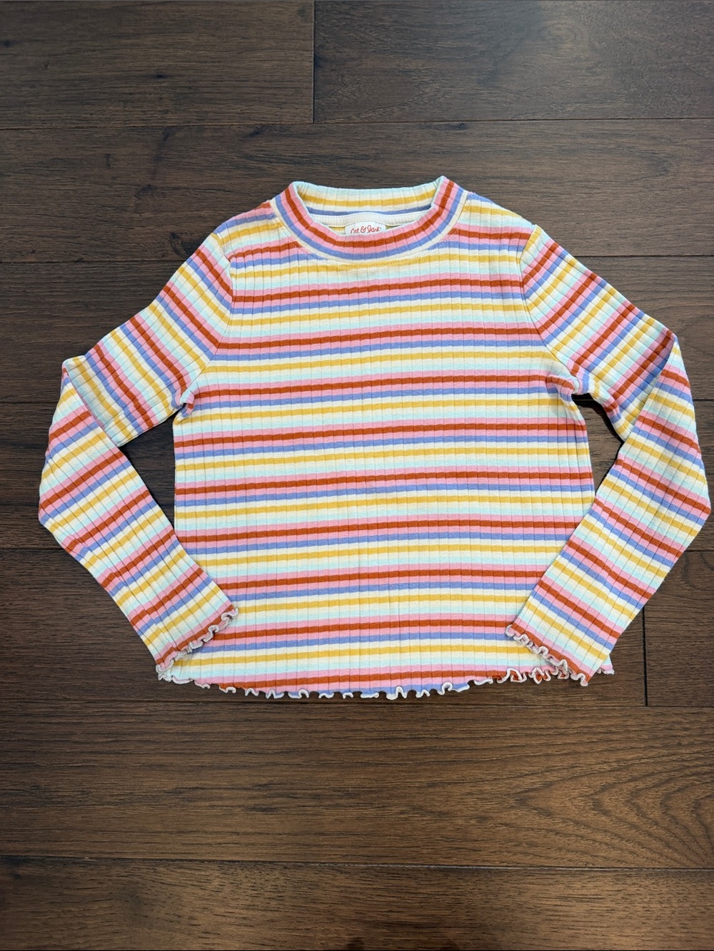Cat & Jack Striped Long Sleeve Tee Size Medium 7/8- C34-112